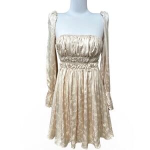 Fame and Partners Rafaela Satin Jacquard Dress 2 Romantic Cottagecore Milkmaid